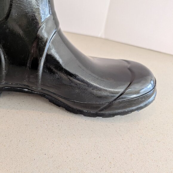 Hunter Original Tall Gloss Women's Rain Boots Black US Size 8 Adjustable Calf - Picture 4 of 14